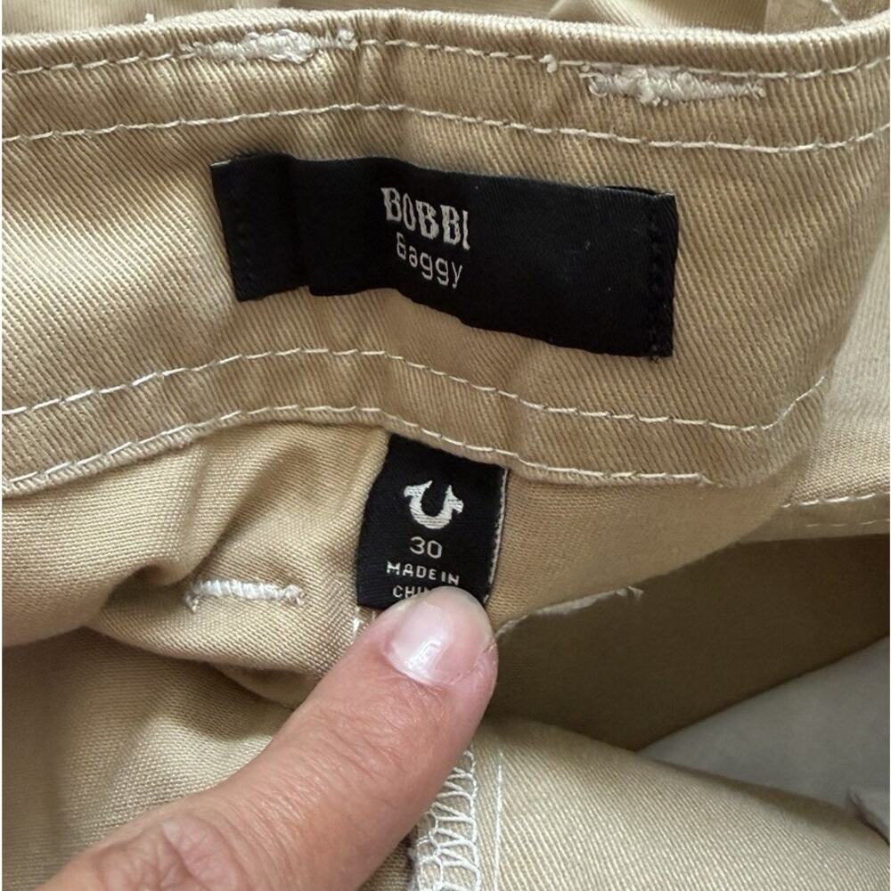 True Religion Bobbi Baggy Cargo Jogger Pants Women’s 30 Khaki Tan NWT - Picture 5 of 9